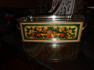 Vintage Teleflora Loaf Pan Holder With Pyrex Loaf Pan 213, Made in England,  1981 