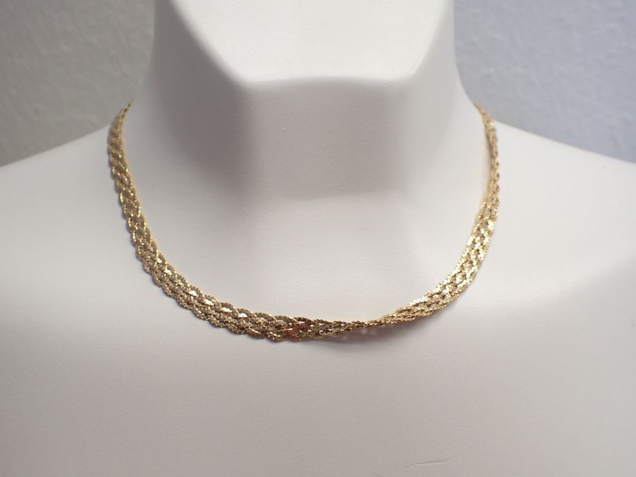 【稀少】アウロラ 88　Gold Plate No.802　14K ハイレグニブ Link Chain Bracelet Hollow 10K Yellow Gold 7.5