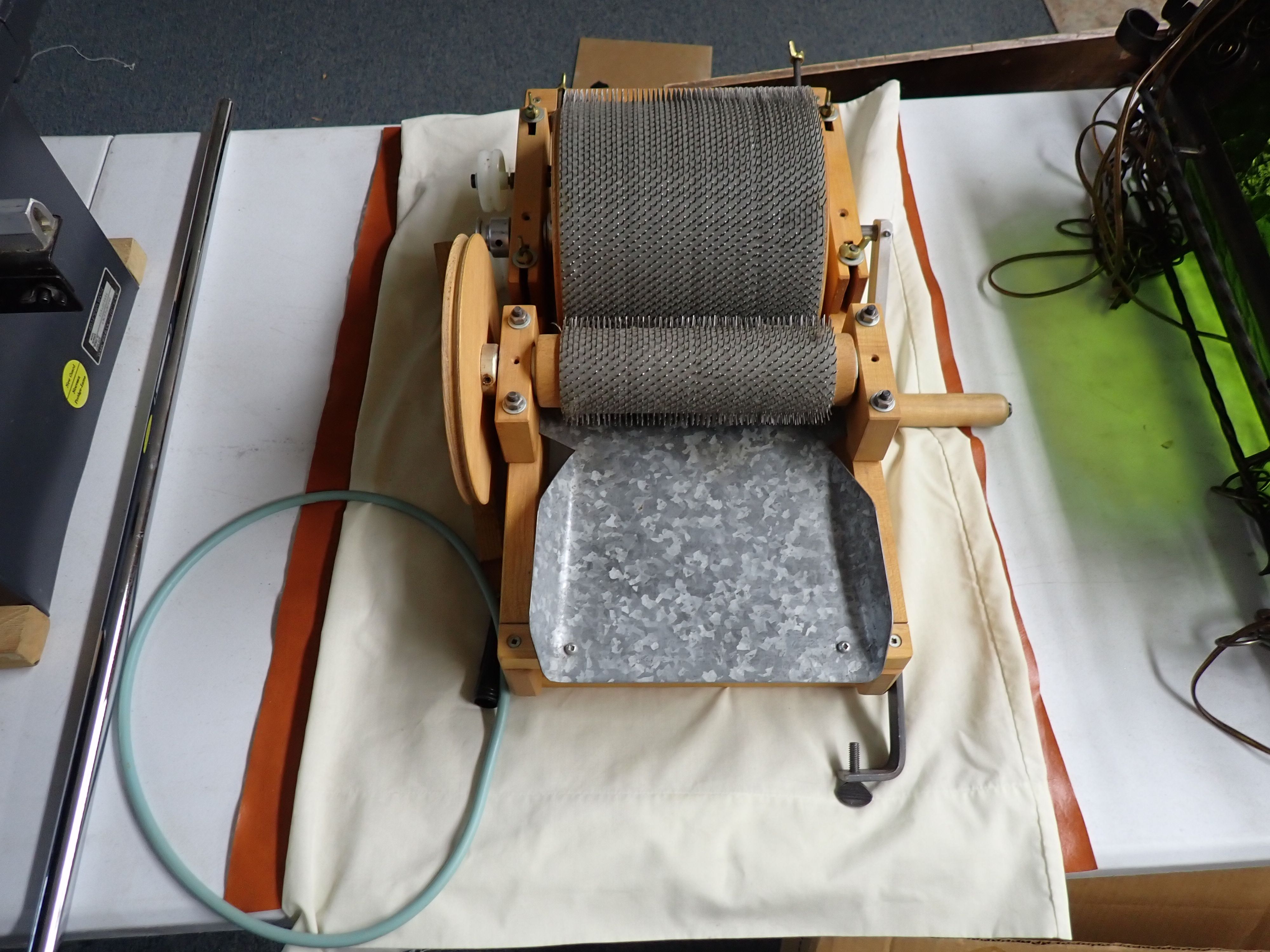 Patrick Green Drum Carder with Hand Carders | My Auction Addiction