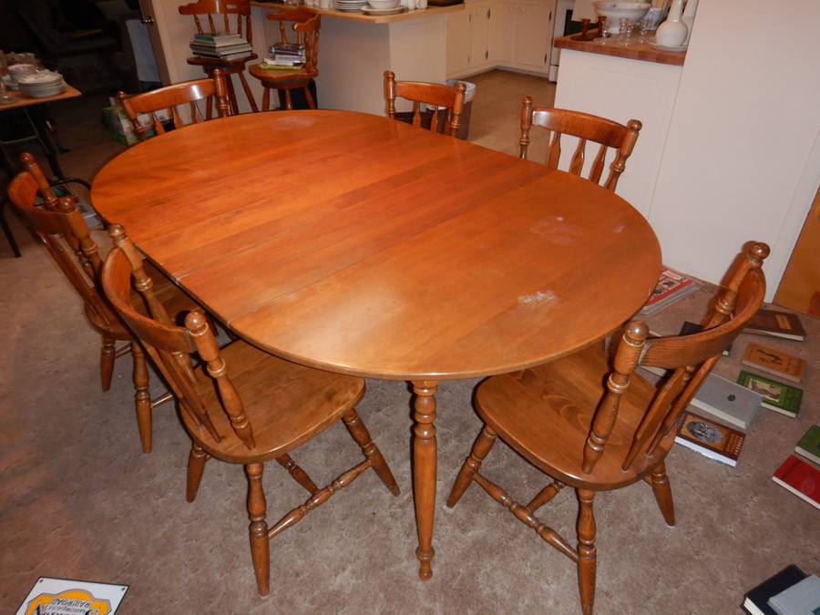 ethan allen maple dining table